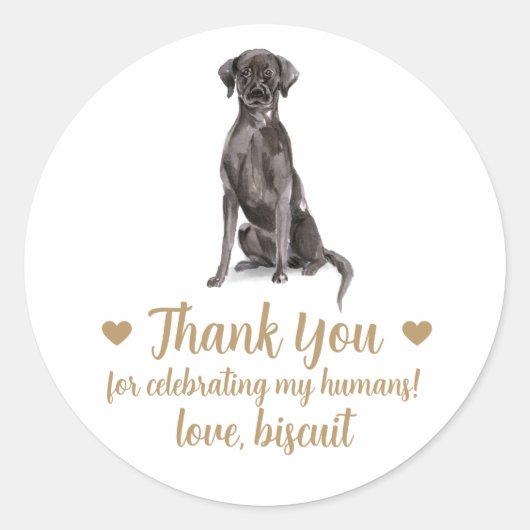 Aufkleber für personalisierte Hunde-Gastgeschenk H (Vorderseite)