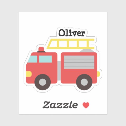 Aufkleber für personalisierte Kinder mit rotem Feu (Blatt)