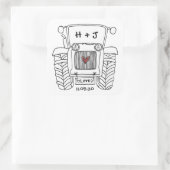 Aufkleber für personalisierte Landhochzeit (Tasche)