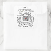 Aufkleber für personalisierte Landhochzeit (Tasche)