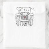 Aufkleber für personalisierte Landhochzeit (Tasche)