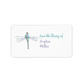 Aufkleber für personalisierte Libellen-Buchzeichen Adressaufkleber (Vorne)