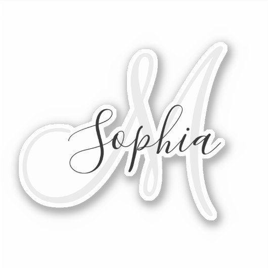 Aufkleber für personalisierte Mit Monogramm Handsc (Vorderseite)