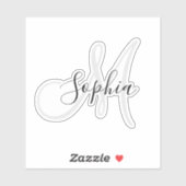 Aufkleber für personalisierte Mit Monogramm Handsc (Blatt)