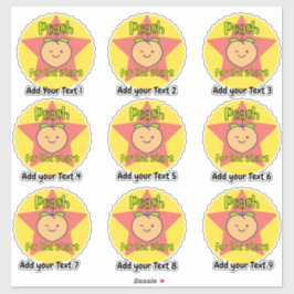 Aufkleber für personalisierte Peach Fruchtlehrer
