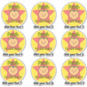 Aufkleber für personalisierte Peach Fruchtlehrer (Vorderseite)