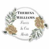 Aufkleber für personalisiertes Gold-Wreath-Memoria (Vorderseite)