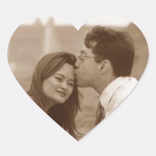 Aufkleber für Personalisiertes Herz-Foto (Vorderseite)