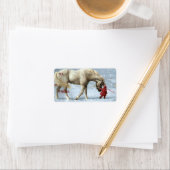 Aufkleber für Pferde im Schnee Adressaufkleber (Insitu)