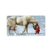 Aufkleber für Pferde im Schnee Adressaufkleber (Vorne)