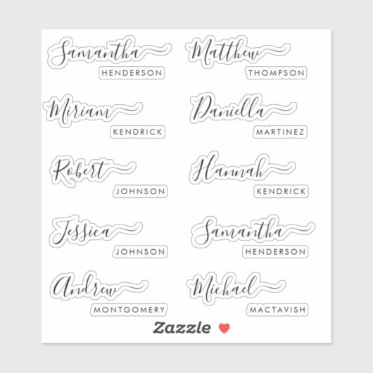 Aufkleber für Platzkarten und Favoriten (Blatt)