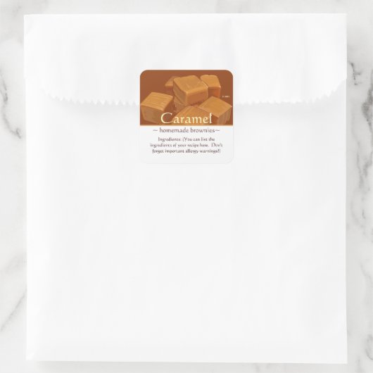 Aufkleber für quadratische Karamellen (Tasche)
