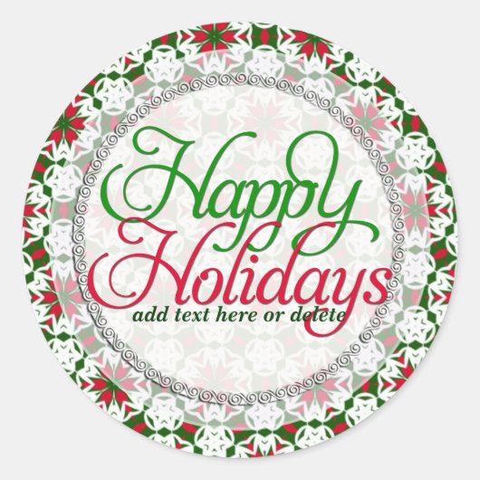 Aufkleber für Red Star Ribbon Happy Holidays (Vorderseite)