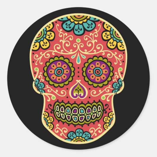 Aufkleber für Red Sugar Skull (Vorderseite)