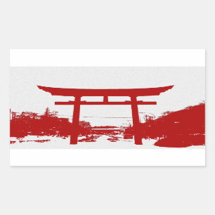 Aufkleber für Red Torii Gate Silhouette