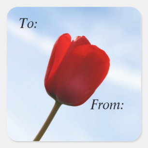 Aufkleber für Red Tulip-Geschenke