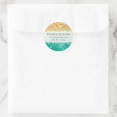 Aufkleber für Regenbogen-Glitzer - Aquamarin, Gold (Tasche)