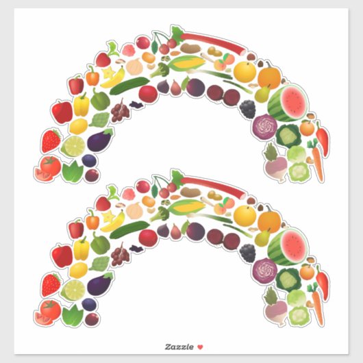 Aufkleber für Regenbogen Obst und Gemüse (Blatt)