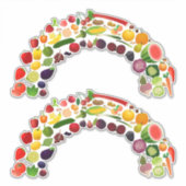 Aufkleber für Regenbogen Obst und Gemüse (Vorderseite)