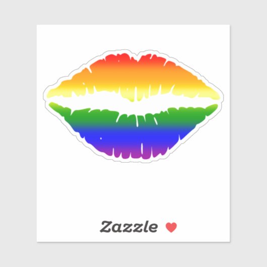 Aufkleber für Regenbogenlippen (Blatt)