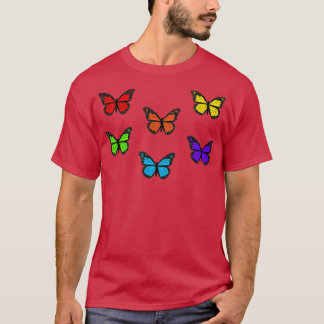 Aufkleber für Regenbogenschmetterlinge T-Shirt