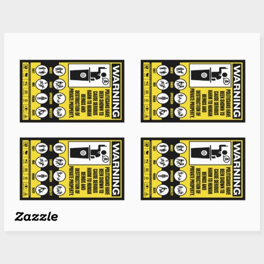 Aufkleber für Regierungswarnung (Blatt)