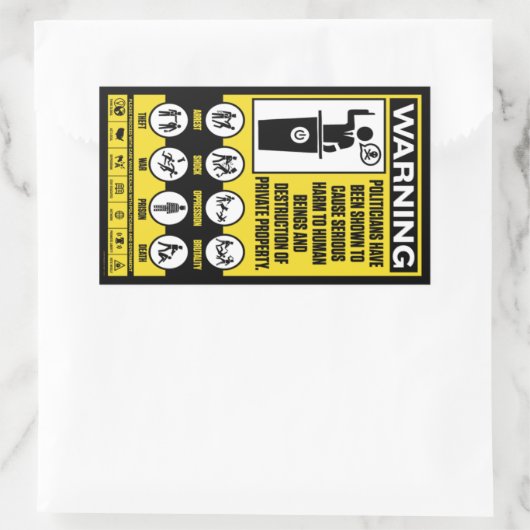 Aufkleber für Regierungswarnung (Tasche)