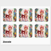 Aufkleber für Rentiere Retro-Weihnachtsfest (Blatt)