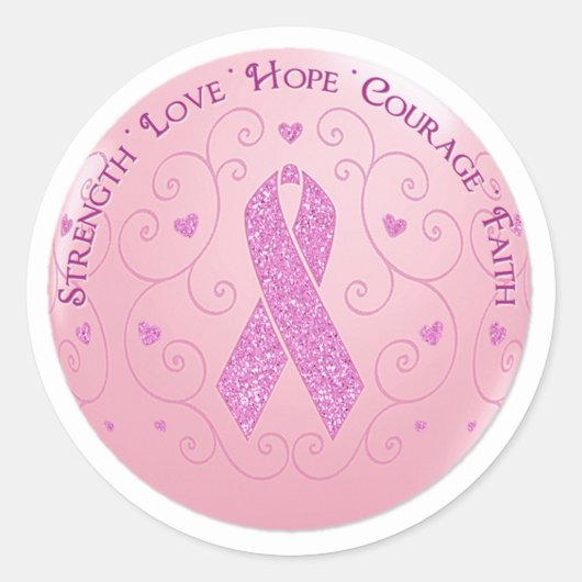 Aufkleber für Rosa Brustkrebs Schleifen (Vorderseite)