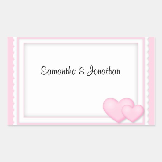 Aufkleber für rosa Herzen (Vorderseite)