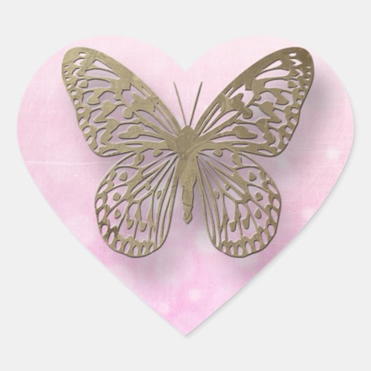 Aufkleber für Rosa und Goldschmetterlinge (Vorderseite)