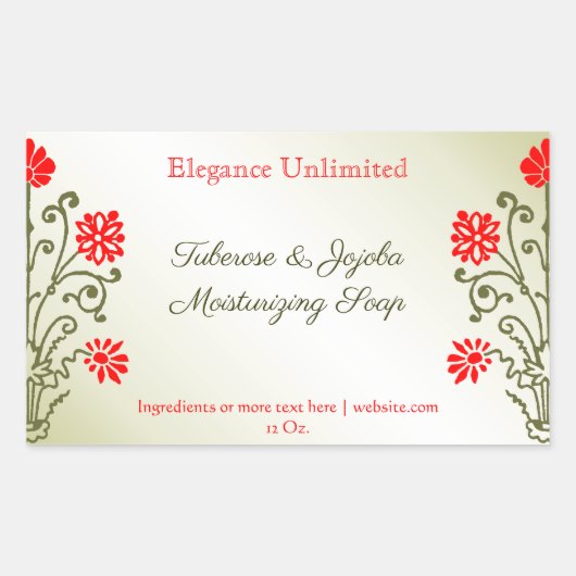 Aufkleber für Rot bearbeitbare Seife oder Floßaufk (Vorderseite)