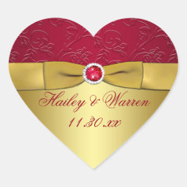 Aufkleber für Rot, Gold, Gastgeschenk Hochzeit