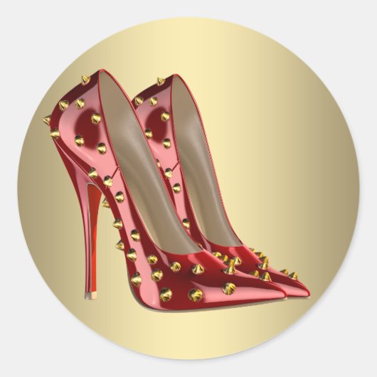Aufkleber für Rot-Gold-High-Heel (Vorderseite)