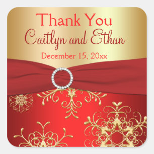 Aufkleber für Rot- und Goldschneeflocken-Gastgesch