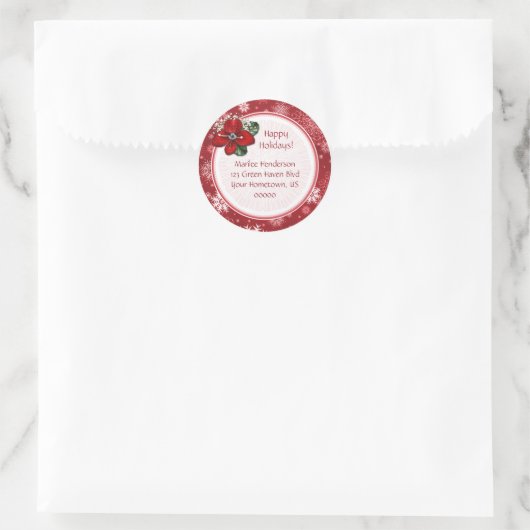 Aufkleber für Rot- und Weißschneeflocken (Tasche)