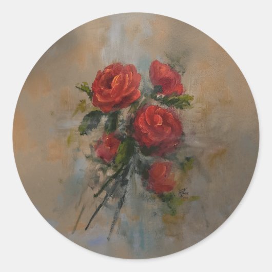 Aufkleber für rote Rosen (Vorderseite)
