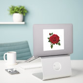 Aufkleber für rote Rosen (Laptop auf Schreibtisch)