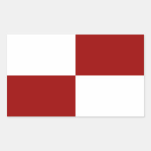 Aufkleber für rote und weiße Rechtecke