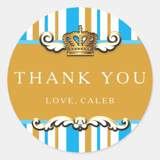 Aufkleber für Royal Blue & Gold Crown Prince Gastg (Vorderseite)