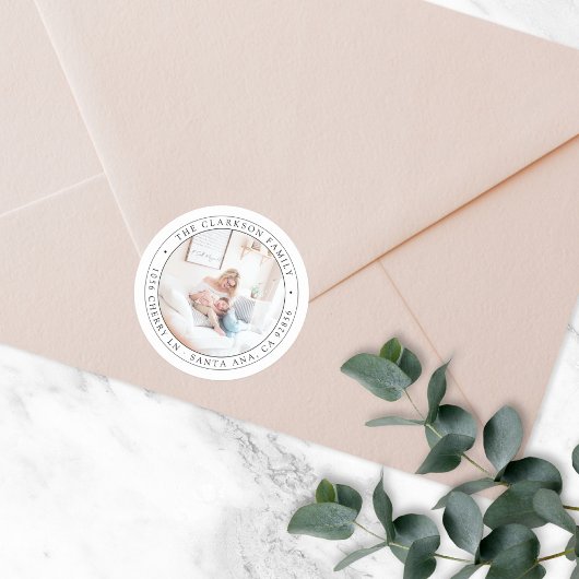 Aufkleber für Rücksendeadresse, klassisches Foto