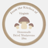 Aufkleber für rustikal getrocknete Pilze (Vorderseite)