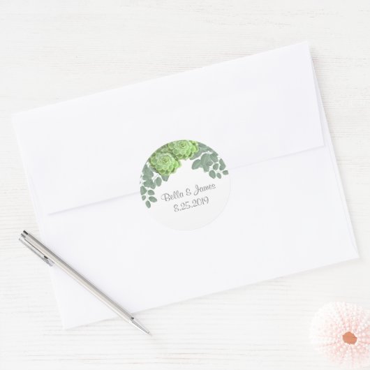 Aufkleber für rustikale grüne Sukkulationen (Umschlag)