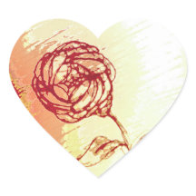 Aufkleber für rustikale Rose