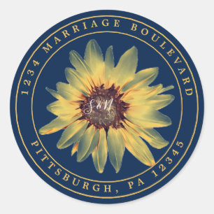 Aufkleber für rustikale Sonnenblumen-Rücksendeadre