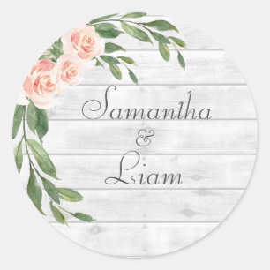 Aufkleber für rustikale weiße Skriptnamen aus Holz