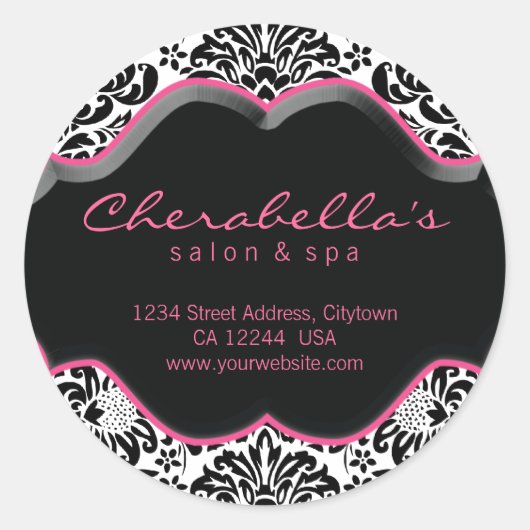 Aufkleber für Salon Wellness-Center Rosa Schwarz-w (Vorderseite)