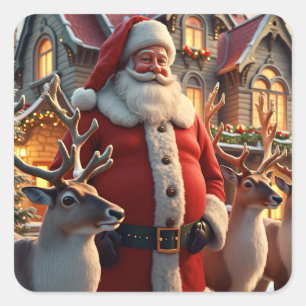 Aufkleber für Santa und Reindeer