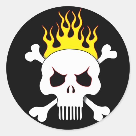 Aufkleber für Schädel und Flammen (Vorderseite)