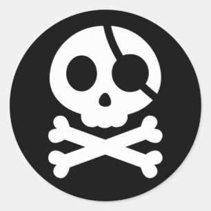 Aufkleber für Schädel und Kreuzknochen